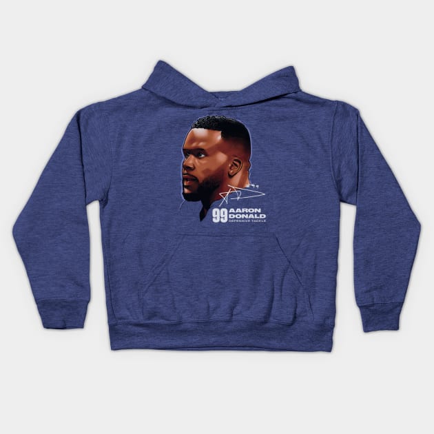 Aaron Donald Los Angeles R Profile Kids Hoodie by MASTER_SHAOLIN